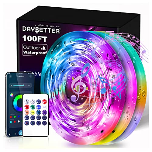 DAYBETTER 100FT Waterproof Led Strip Lights, Smart Light Strips with App  Voice Control Remote, 5050 RGB Music Sync Color Changing Lights for  Bedroom,(3 Rolls of 32.8ft) – Daybetter