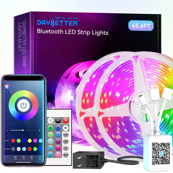 DAYBETTER Led Strip Light, 65.6ft App Remote Control