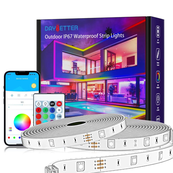 DAYBETTER 100ft Outdoor LED Strip Lights Waterproof IP67