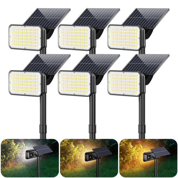 DAYBETTER Solar Spot Lights Outdoor 6Pack 78LED 1000LM 5Modes for Garden Yard