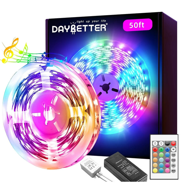 DAYBETTER LED Strip Lights for Bedroom 50ft