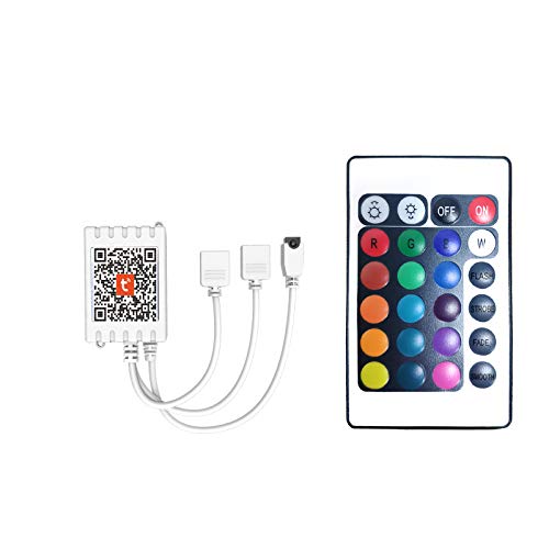 DAYBETTER 2 Ports 24 Key Tuya Smart Wi-Fi Led Strip Lights Remote Control, 4 Pin Output Dimmable Remote Controller Voltage DC 12V(Without Power Adapter)
