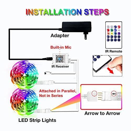 DAYBETTER RGB Smart LED Strip Lights 100ft (2 Rolls of 50ft) - DAYBETTER