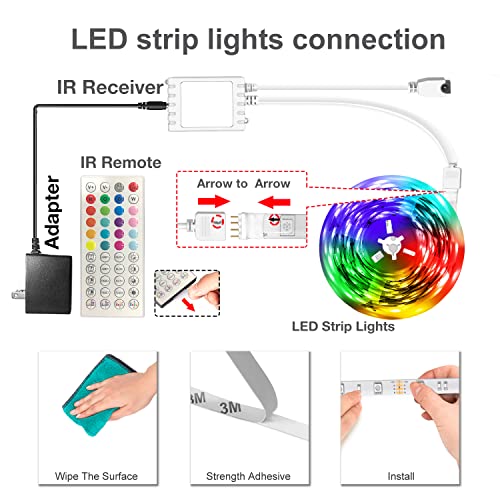 DAYBETTER LED Strip Lights 100ft Smart Light Strips with App Control Remote, 5050 RGB LED Lights for Bedroom, Music Sync Color Changing Lights for