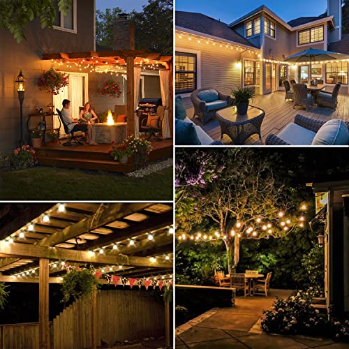 DAYBETTER 100ft Outdoor String Lights Waterproof, ST38 Globe Led Patio ...