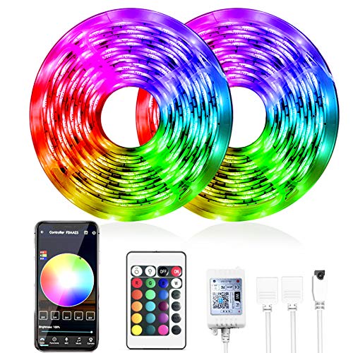 DAYBETTER Smart WiFi App Control Led Strip Lights Work with Alexa Google Assistant -32.8 feet
