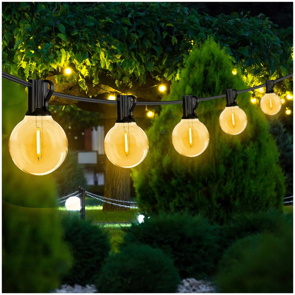 DAYBETTER 25FT Outdoor String Lights, G40 Globe Led Patio Luces with 12 Dimmable Edison Vintage Bulbs, Waterproof Decor for Outside Yard Porch Bistro