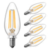 DAYBETTER E12 Led Candelabra Bulbs 60W Equivalent, Dimmable Chandelier Light Bulbs, High Brightness 600 LM Warm White 2700K, B11 Filament Candle Light Bulbs, Clear Glass Style for Home, 5 Pack