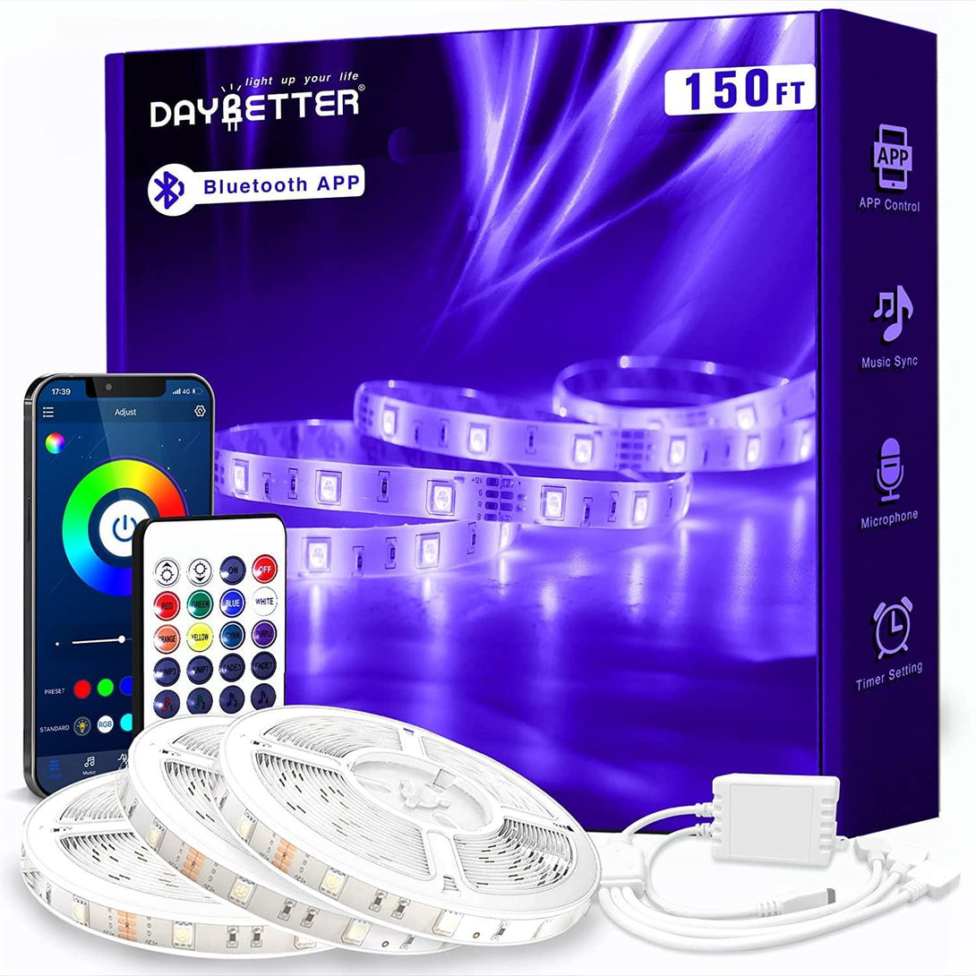Daybetter Music Sync Bluetooth LED Strip Lights 150ft (3*50ft) - DAYBETTER